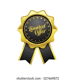 Limited Time Offer golden Vector Icon Design