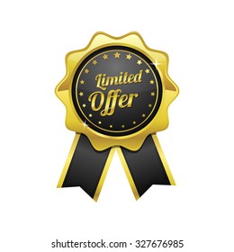 Limited Time Offer golden Vector Icon Design