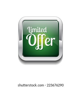 Limited Time Offer Green Vector Icon Button