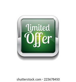 Limited Time Offer Green Vector Icon Button