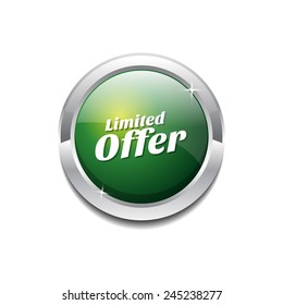 Limited Time Offer Green Vector Icon Button