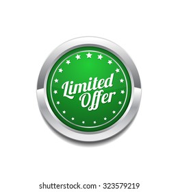 Limited Time Offer Green Vector Icon Button
