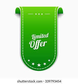 Limited Time Offer Green Vector Icon Design