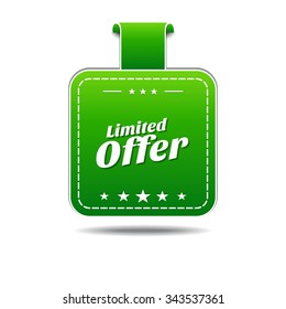 Limited Time Offer Green Vector Icon Design
