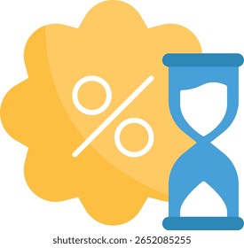 Limited Time Offer Icon with Percentage and Hourglass