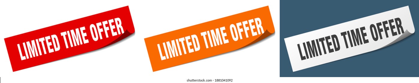 limited time offer paper peeler sign set. limited time offer sticker