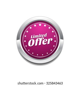 Limited Time Offer Pink Vector Button Icon