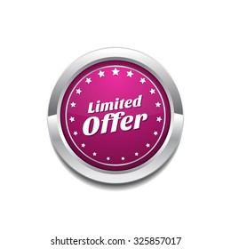 Limited Time Offer Pink Vector Button Icon