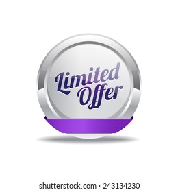Limited Time Offer Purple Vector Icon Button