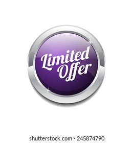 Limited Time Offer Purple Vector Icon Button