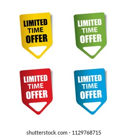 limited time offer Realistic,Sticker and Tag set-vector illustration