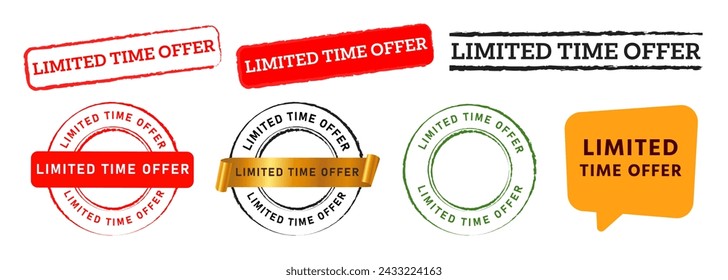 limited time offer rectangle and circle stamp for business marketing advertisement