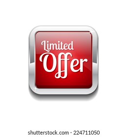 Limited Time Offer Red Vector Icon Button