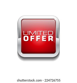 Limited Time Offer Red Vector Icon Button