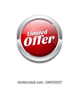 Limited Time Offer Red Vector Icon Button