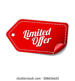 Limited Time Offer Red Vector Icon Design
