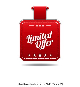 Limited Time Offer Red Vector Icon Design