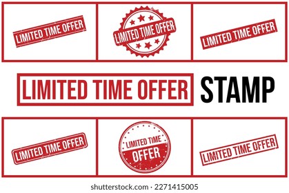 Limited Time Offer Rubber Stamp Set Vector