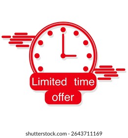 Limited time offer sign vector clock
