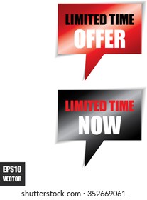 Limited time offer speech bubbles square template | business banner with symbol icon - Vector.