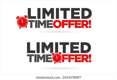 Limited time offer sticker isolated on white background  
