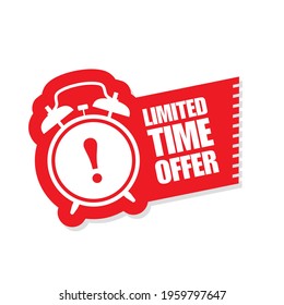 Limited Time Offer Sticker - Ringing Alarm Clock, Sale Symbol