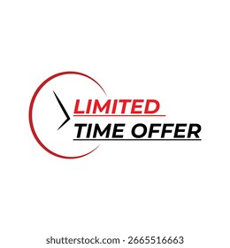 Limited Time Offer Text isolated on white background