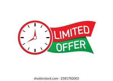 limited time offer vector illustration with clock
