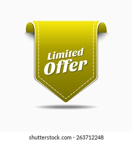 Limited Time Offer Yellow Vector Icon Design