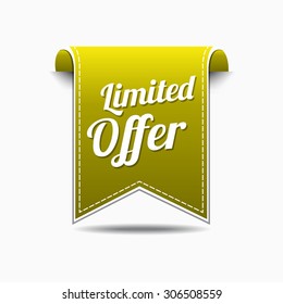 Limited Time Offer Yellow Vector Icon Design