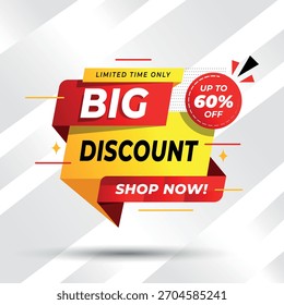 Solo por tiempo limitado Gran descuento hasta 60 descuento Anuncio promocional