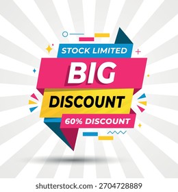 Limited Time Only Big Discount up To 60 off Promotional banner