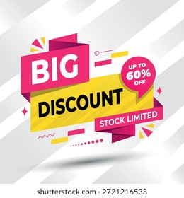 Solo por tiempo limitado Gran descuento hasta 60 descuento Anuncio promocional
