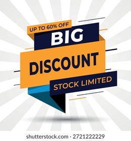 Solo por tiempo limitado Gran descuento hasta 60 descuento Anuncio promocional