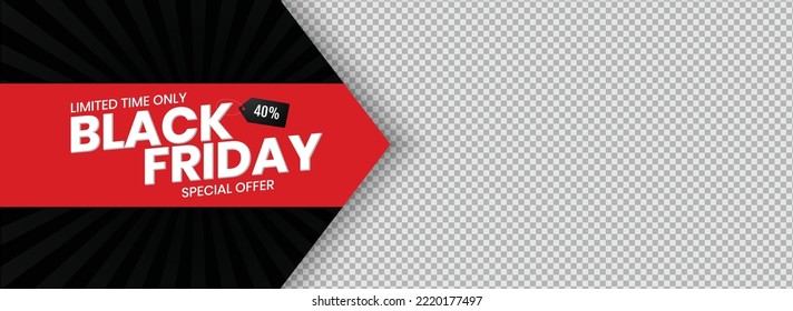 Limited Time Only Black Friday Special Offer Vector Template Design with 50% Off Price Tag