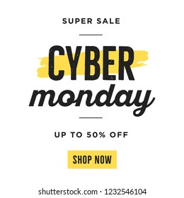 Limited Time Only Cyber Monday Shop Now Business Clearance Sign Vector Background
