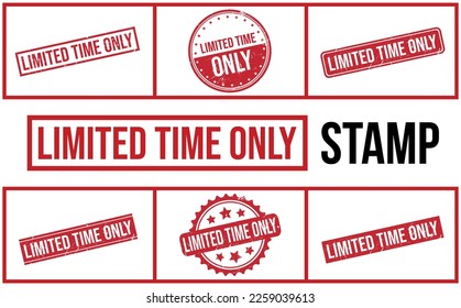 Limited Time Only Rubber Stamp Set Vector