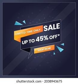 Limited time only sale, Sale banner template design, Vector illustration design.