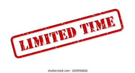 Limited time red rubber stamp vector isolated