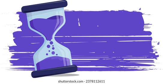 Limited Time is Running Out Vector Hourglass Banner Poster with Transparent Background
