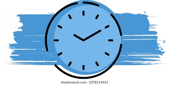 Limited Time is Running Out Vector Clock Icon Paint Brush Banner Poster with Transparent Background