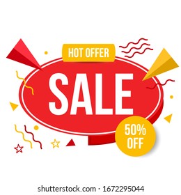 Limited time sale banner with special discount template.Hot offer sale promotion banner.
