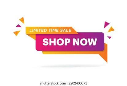 Limited time sale buy now badge tag sticker.  template for social media, web design. Limited Offer label Vector illustration Isolated Background Web Element.