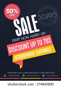 Limited time sale flyer, banner or template with best savings and discount offer.