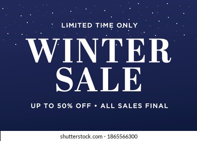 Limited Time Sale, Winter Sale, 50% Off, Online Sale, Website Sale Vector Illustration Background