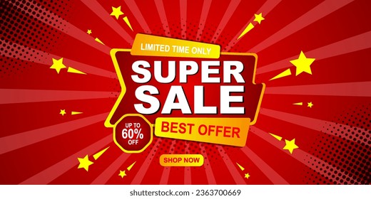 
Limited Time Super Sale Banner. vector illustration EPS 10.