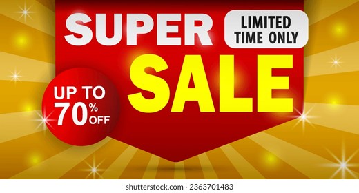 
Limited Time Super Sale Banner. vector illustration EPS 10.