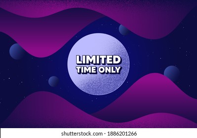 Símbolo de tiempo limitado. Fondo abstracto con formas de trabajo cutáneo. Signo de oferta especial. Venta. Cartel de mensaje de oferta con puntos. Fondo abstracto del espacio. Diseño con puntos. Vector