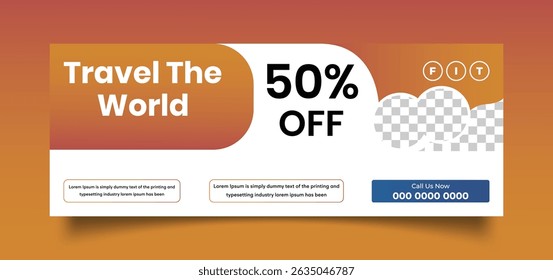 Limited Time Travel Deal 50 Percent Off Discount Banner
