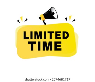 Limited time vector banner or poster design on white background. Modern element design template.